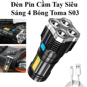 Đèn Pin Cầm Tay Siêu Sáng 4 Bóng Toma S03