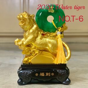 2025 Lucky Charm Chinese Zodiac Snake Year Golden Resin Collectible Figurines Table Decor Statue