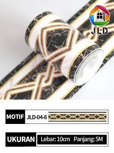 STIKER DEKORASI GLOSSY PREMIUM  BORDER PVC 10cmx5M/10cmx10M Wallpaper Sticker Border List Tembok