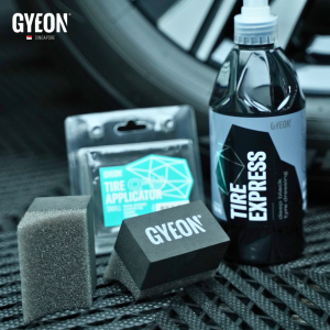 GYEON Q2M Tire Express 500ml Bundle - Car Tyre & Rubber Dressing Bundle (Incl. 2pc Q2M TireApplicator - Sml/Lg)