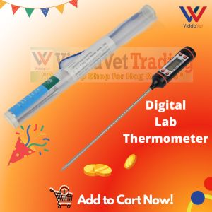 Digital Lab Thermometer Instrument Thermostat for Pig Stainless Steel LCD Screen