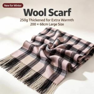 LUQIU Soft Cashmere Scarf Thickened Windproof Neck Warmer Universal Keep Warm Shawl Wrap Winter