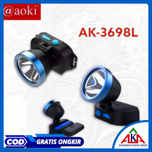 Senter Kepala Headlight Professional Headlamp AOKI AK-3678L AK-3679P AK-3698L 15W 20W 30W Lithium