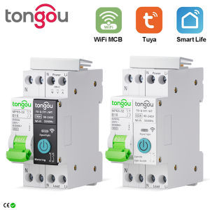 TUYA MCB WIFI Smart Circuit Breaker With Metering 1P 32A DIN Rail for Smart Home wireless Remote Control Switch by APP TONGOU