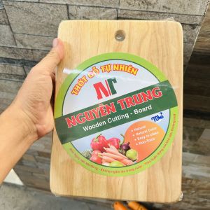 Thớt Gỗ Hình Chữ Nhật Gỗ Cao Su Tự Nhiên Cao Cấp Nguyên Trung - Dụng Cụ Tiện Lợi Cho Nhà Bếp