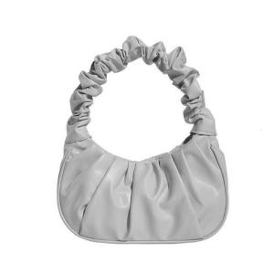 Fashion Pleated Tote Solid Color Lady Purse Versatile Phone Bag Large Capacity Ruched Design Crescent Bag for Girl Women