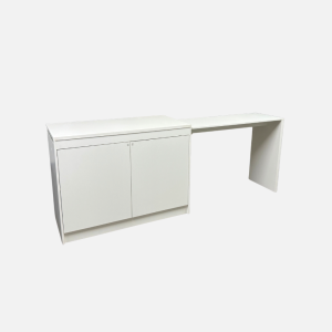 [FREE INSTALLATION] Como Home Extendable Island Table with Storage | Melamine | Ready Stock