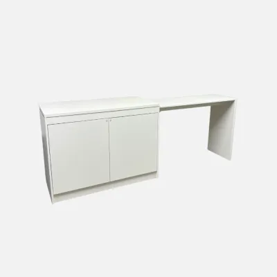 [FREE INSTALLATION] Como Home Extendable Island Table with Storage | Melamine | Ready Stock