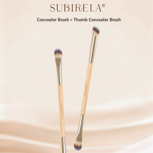 SUBIRELA 2-in-1 Dual-Ended Concealer Brush Soft Bristles Eyeliner Lacrimal Groove Brush