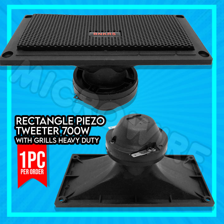 Rectangular Tweeter MW Loud & Durable! 700W Rectangular Piezo Tweeter with Grill (Per Piece ...