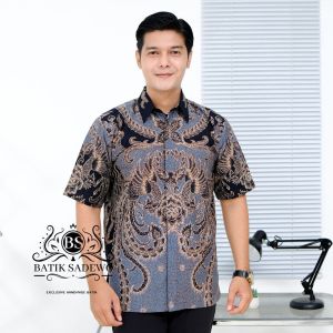 Baju Kemeja Batik Pria Dewasa Mewah 2025 Terbaru Lengan Pendek Katun Premium Reguler Fit Motif Anggoro