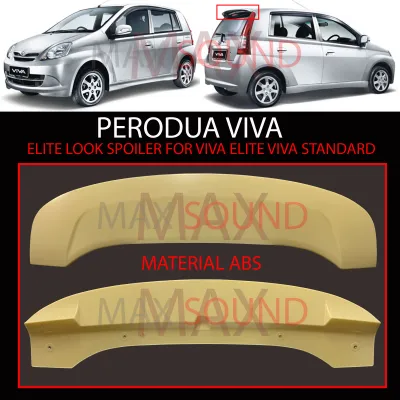 Perodua Viva (2007 - 2014) OEM ELITE Style Material ABS Plastic Rear Back Bonnet Bonet Trunk Boot Wing Top Spoiler - Without Paint