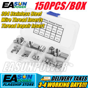 150PCS/BOX M3 M4 M5 M6 M8 Stainless Steel Sotted Inside Outside Self Tapping Thread Insert Adapter Screw Nuts Sleeve Converter Nut For Motorcycle Hardware