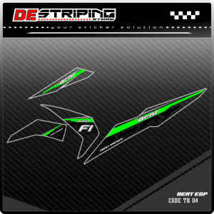 Striping Sticker Bahan UV Transparan Bening Motor Beat Esp All 2016-2017-2018-2019 Semifull Variasi List Simpel Rainbow Kode TH04