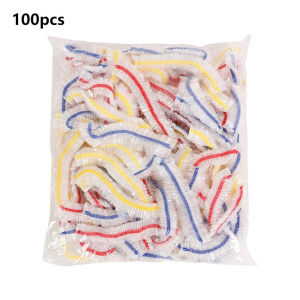 100pcs Disposable Colorful Food Plastic Cover Food Grade Fresh-keeping Film Bag Elastic Design