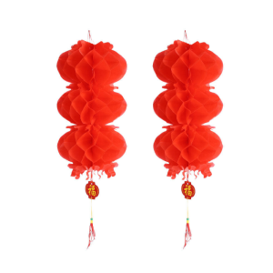 Chinese Traditional Honeycomb Red Paper Lantern 2023 New Year Decoration Waterproof Good Luck Lantern Spring Festival Pendant