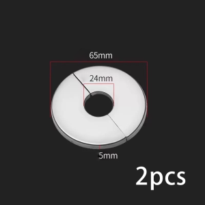 2Pcs Separable Shower Faucet Wall Decorative Cover Self-Adhesive Stainless Angle Valve Hole Cover