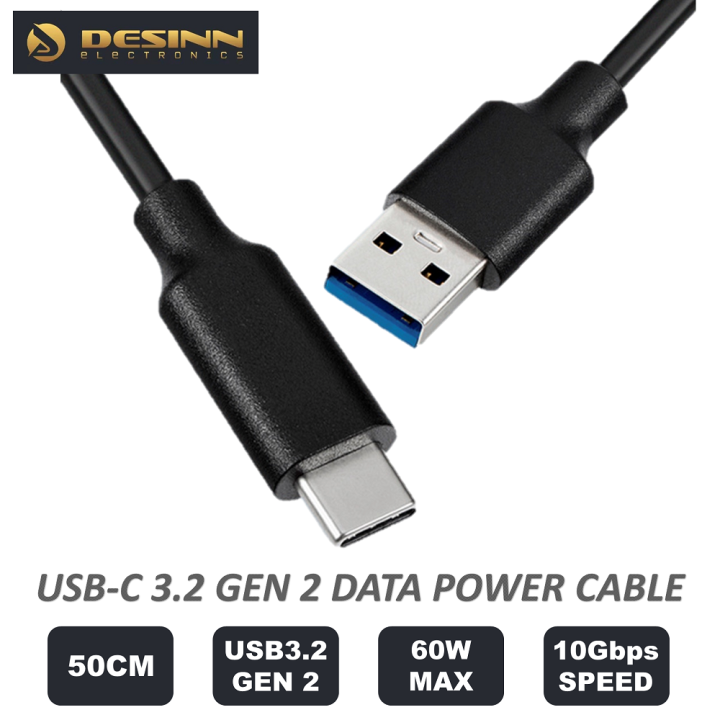 USBC to USBA 10 Gbps USB 3.2 Gen 2 Data Power Cable Fast Charging