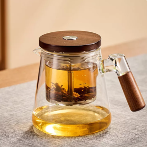 750ML One Press Water Separation Glass Teapot Heat Resistant Filter Tea Infuser Kettle