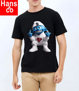 Kaos Pria 3 Dimensi Motif Smurf Diamond Tshirt Oblong Katun 24s H0237 By Hans & Co