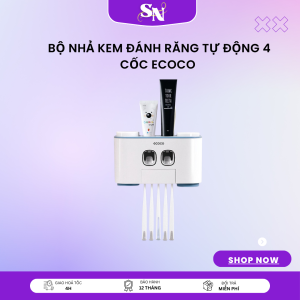 Bộ Nhả Kem Đánh Răng Tự Động 4 Cốc Ecoco  BỘ NHẢ KEM CAO CẤP 04 CỐC ECOCO E1802 Bộ Nhả Kem đánh Răng 4 Cốc Giá Tốt  Bộ Nhả Kem Đánh Răng Ecoco Nhật Bản Bộ ống cắm bàn chải và nhả kem đánh răng kèm 4 cốc