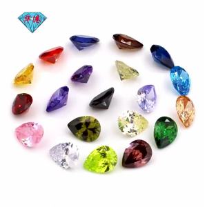 Huagang Gems Pear-shaped white zircon loose stones wholesale Drop-shaped synthetic cubic zirconia CZ Haoshi AAA2026