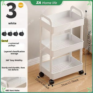 Three/four story small cart storage rack kitchen bedroom bathroom storage multifunctional storage rack