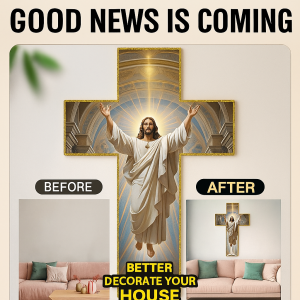 【Good News Is Coming】Acrylic Wall Decoration Cross Acrylic Wall Hanging Good Luck Pendant Home Art Decoration