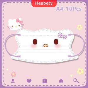 ซื้อ 1 ชิ้นลด 9 บาท Sanrio หน้ากากพิมพ์ลายการ์ตูน10ชิ้น หน้ากากพิมพ์รูปตัววีใช้แล้วทิ้ง3ชั้นป้องกัน Kuromi Hello Kitty Cinnamoroll PomPom Purin
