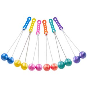 JOY TOY 6Pcs Random Color Collision Ball Toy Novelty Funny Click Clack Ball Sensory Toy Pressure Reducing Balls Fidget Clack Balls Childrens Toys