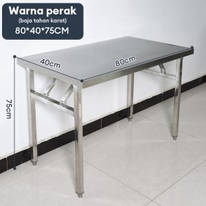 Meja Lipat Portable Meja Lipat Stainless Meja Belajar Meja Kantor Besi Meja Kaki Lipat Aluminium (Surabaya)