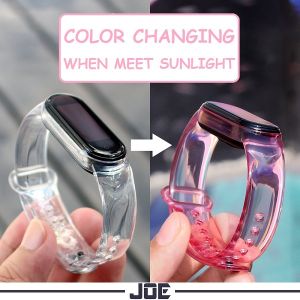 HOT ITEM (NEW ARRIVAL) Mi Band 7 Color Changing Replacement Strap For Mi Band 5 6 7 Replacement Strap Mi Band 4 Band 3