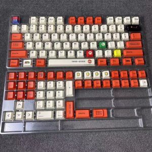 [Free Shipping] PBT Super Mario Keycaps 122 Pieces CHERRY Height Red Keycaps Fits All Layout Mechanical Keyboard