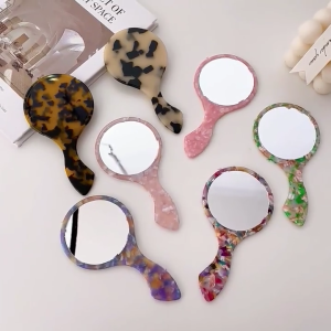 Creative Makeup Mirror Handheld Cosmetic Mirror with Handle Cute SPA Salon Mirrors Styling Tool for Women Girls