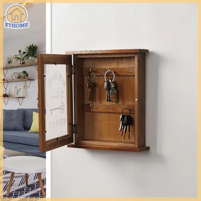 ZTHOME [Home Tidying] Hộp chìa khóa bằng gỗ Móc Chìa Khóa gắn tường tủ đồ đựng Có 6 móc