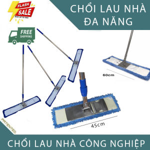 Cây lau nhà công nghiệp đa năng xoay 360 siêu tiện ích có 2 bản 45cm và 60cm Loại đẹp cán liền