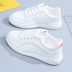 Samain Multi functional Korean style white thick soled sports shoes women low cut casual and fashionable shoes