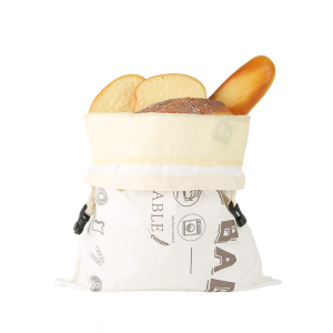 Double Compartment Organic Cotton Bread Pouches Featuring Detachable Waxed Insert And Secure Buckles Handle