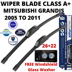 AutoFlux Wiper Blade Class A+ Mitsubishi Grandis 2005 To 2011 | FREE Windshield Glass Washer | 26+22