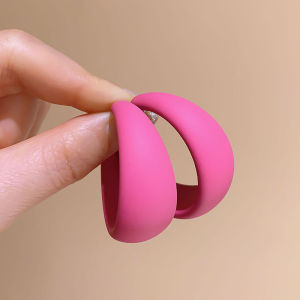 YIN WEI Light luxury pink flower earrings female 2024 new high quality earrings exaggerated personality earrings