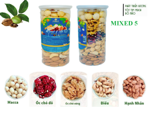 Thập Cẩm 5 loại hạt tách vỏ( Óc chó ĐỎ/Óc chó Vàng/mắc ca/hạnh nhân/hạt điều ) 250Gram 500Gram NK Mỹ/ Úc TH FONUT