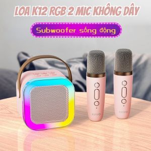 Loa bluetooth karaoke K12 tặng kèm mic loa karaoke không dây âm thanh bass hay cùng đèn led Hát mọi lúc mọi nơi