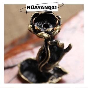 HUAYANG01 [HOT FASHION] Pure copper backflow incense Buddha hand lotus brass incense frame incense Zen tea ceremony table tea table furnishings