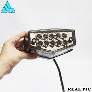 Lampu Variasi Stop Rem Belakang LED Motor Yamaha Rx King 10 Mata LED Model Dark Smoke Mika Gelap Rxking