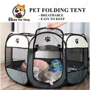 Foldable Pet Playpen Tent Dog Cat Fence Puppy Exercise Play Kennel Cat Delivery Room Cat Bed