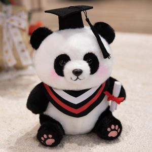DVFDA Soft Graduation Panda Plush Toy Cute 25cm Plush Panda Ornaments Commemorative with Doctoral Cap Doctor Hat Panda Doll Graduation Gift