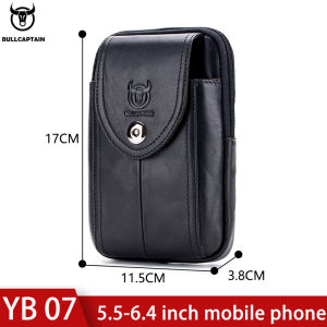 BULLCAPTAIN Mens Waist Bag Leather Fanny Pack Belt Wallet for Cell Phone Key
