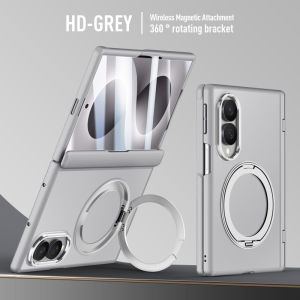 RICHMENT Magnetic Skin-feel Stand Shell-film Integrated Case for Samsung Z Fold 8 Wide/Samsung Z Fold 8 Ultra Shockproof for Magnetic Hinge Protection Cover