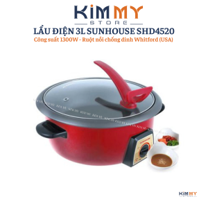 NỒI LẨU ĐIỆN 3L ĐA NĂNG SUNHOUSE SHD4520 / SHD4521- hàng chính hãng
