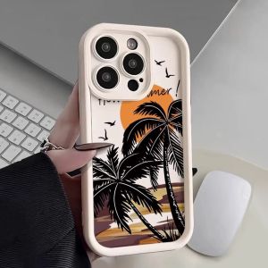 Phone Case Sunset coconut For iphone 11 12 13 14 15 Pro Max Casing silicone xr xs Max 7 8 Plus 11Pro 13Plus